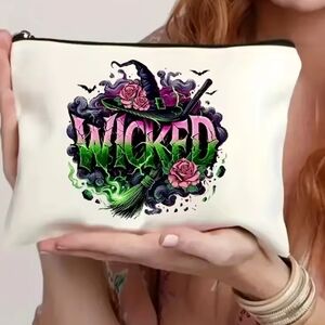 Wicked Witch Themed White Make Up Pouch